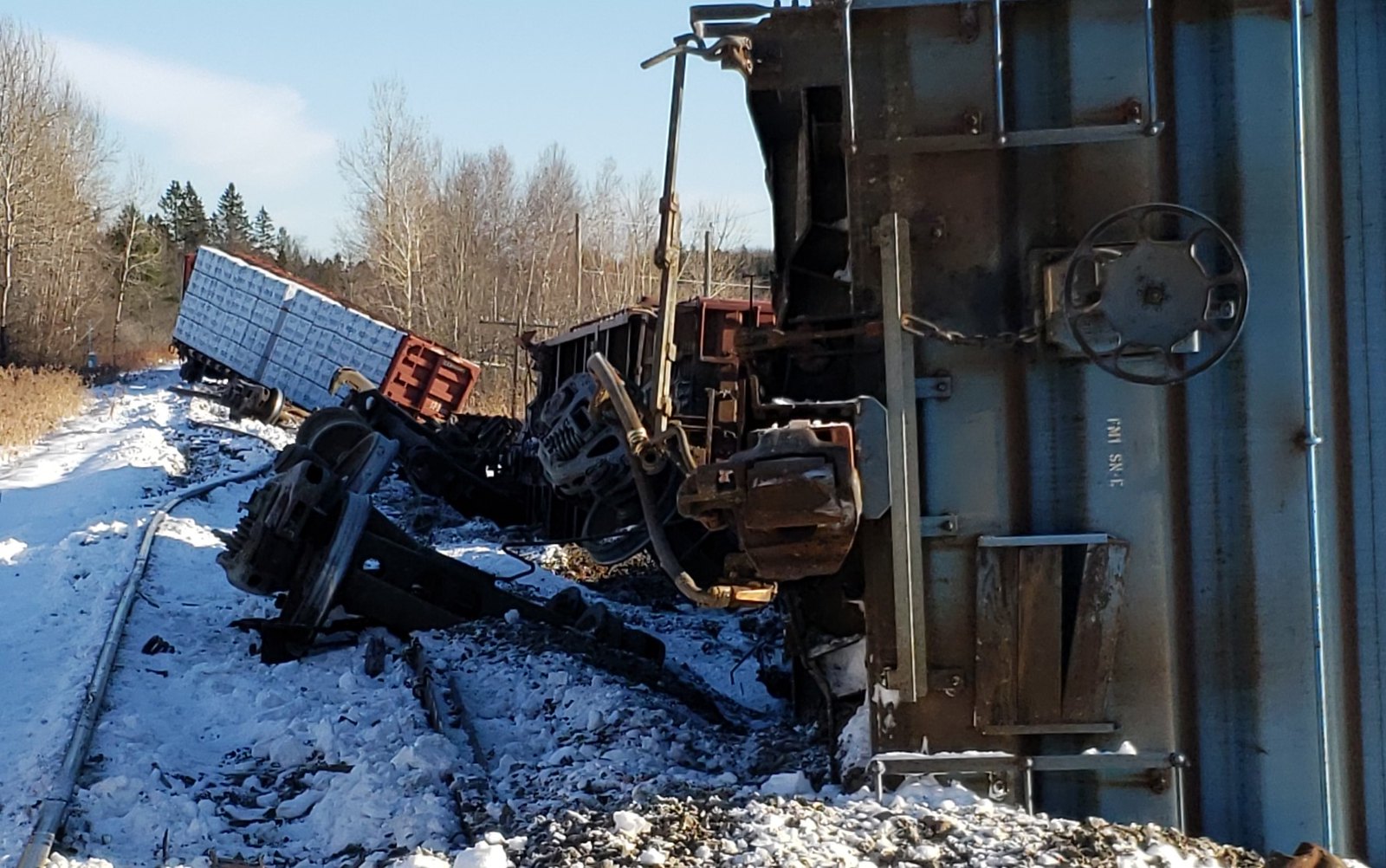 Des wagons déraillés à Bolton Ouest, Québec