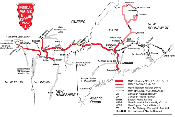 Image d'une cartes pour Montreal Maine & Atlantic Railway