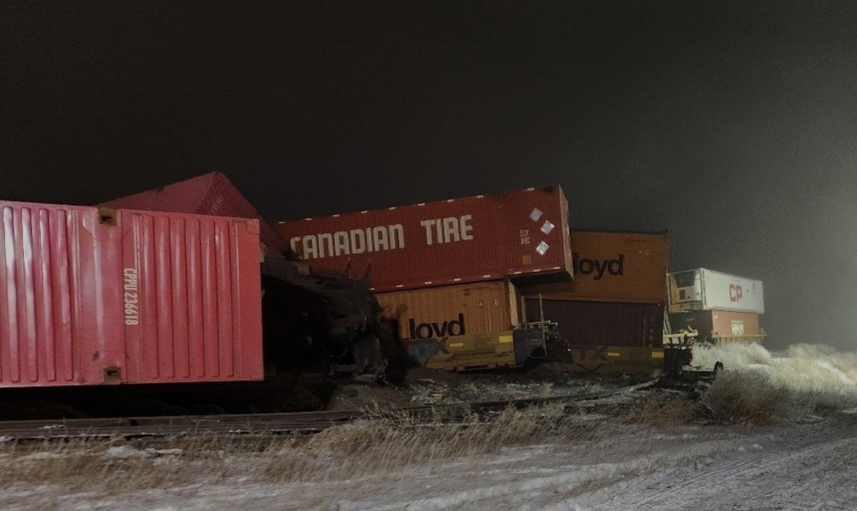 Figure 2. Les wagons déraillés en accordéon